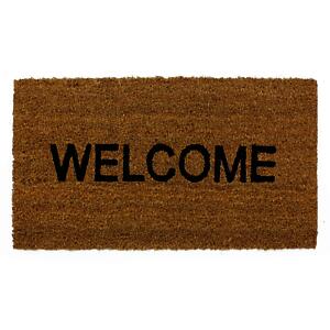 Jvl Heavy Duty Welcome Pvc Backed Coir Entrance Door Mat, Vinyl, Brown, 33.5 X 60 Cm