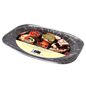 Kingfisher Food Platter, Silver, 14-Inch, Pack Of 2