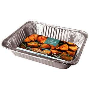 Kingfisher Foil Roasting Trays, Silver, Large, Pack Of 2