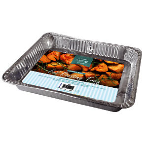 Kingfisher Jumbo Foil Rectangular Roasting Tray, Silver, 16-Inch