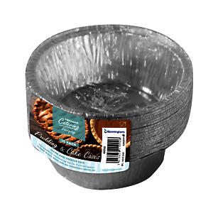 Kingfisher Deep Foil Cake Pie Dishes, Silver, Large, Pack Of 20