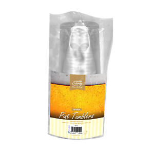 Pack Of 100 Clear Plastic Pint Tumblers - Kingfisher Catering