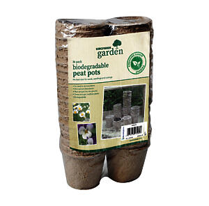 Kingfisher Ppotsr 8 Cm/3-Inch Round Bio Degradable Peat Pots - Beige (Pack Of