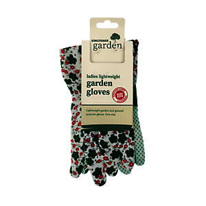 Kingfisher Ggl1 Ladies Lightweight Polka Dot And Floral Gloves - Green