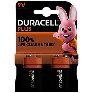 Duracell Plus 9V Batteries (Pack Of 2)