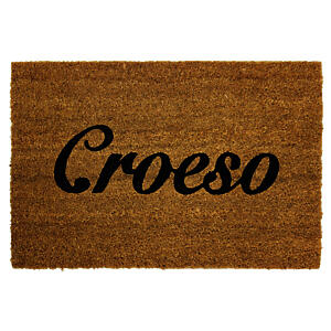 JVL Croesco Design Latex Backed Coir Entrance Door Mat, Brown, 40 x 60 cm