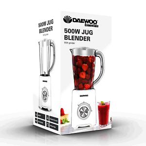 Daewoo Jug Blender with Coffee Grinder Attachment |  1500ml Capacity | 4 Speed | White