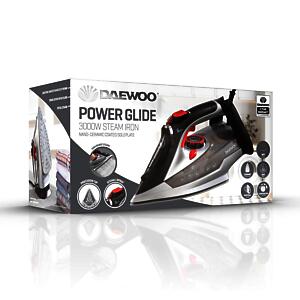 Daewoo Glide Steam Iron |  The Power Glide | 3000w | Black and Grey