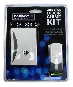 Daewoo Wire-Free Door Chime Kit |  Battery Powered Chime | White