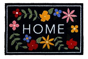 Floral HOME Navy 50 x 75cm | Made from recycled materials | Anti-slip Door Mat