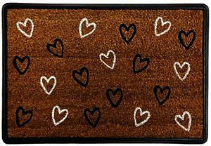Rubber & Coir Door Mat - Hearts