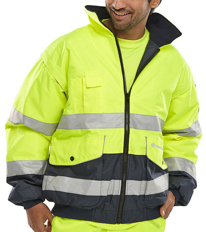 Beeswift Two-tone Hi-vis Europa Bomber Jacket - {ALL COLOURS / SIZES}