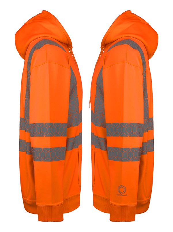 Envirowear Recyclable Hi-Vis Hoodie Orange ALL SIZES