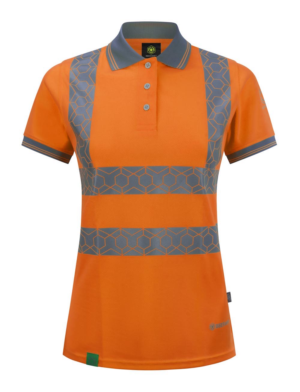 Ewear Recyclable Womens Hi Vis S/S Polo Shirt Orange ALL SIZES