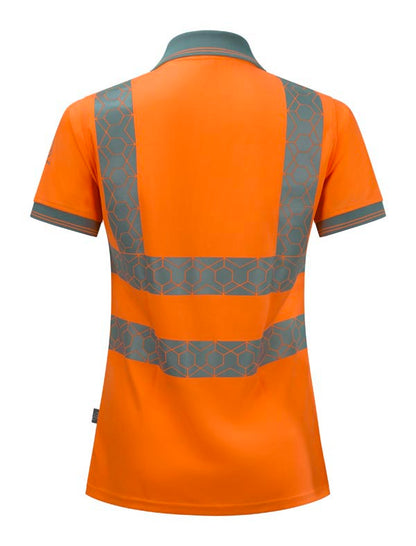 Ewear Recyclable Womens Hi Vis S/S Polo Shirt Orange ALL SIZES
