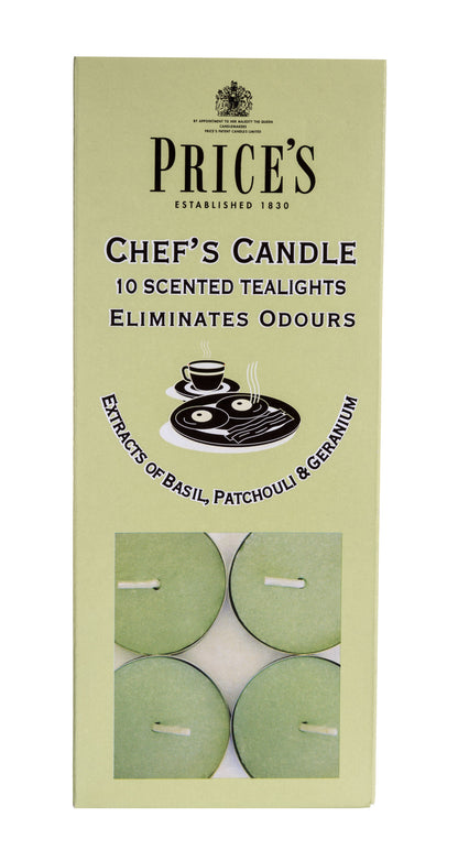 Price's Candles Chef's Tealights (Odour Eliminating) | 1 x 10 Pack
