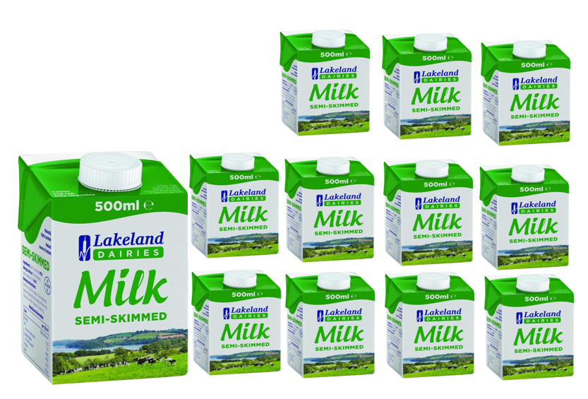 Lakeland Semi-Skimmed Milk 500ml (Pack of 12) - NWT FM SOLUTIONS