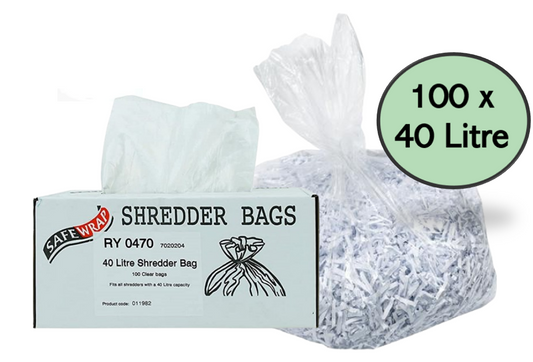 Safewrap RY Shredder Bag 40 Litre Pack 100's