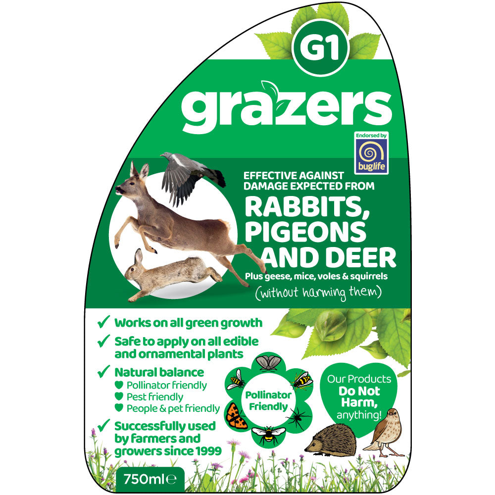 Grazers G1 Rabbit, Pigeon and Deer deterrent | Ready to Use 750ml | Eco friendly