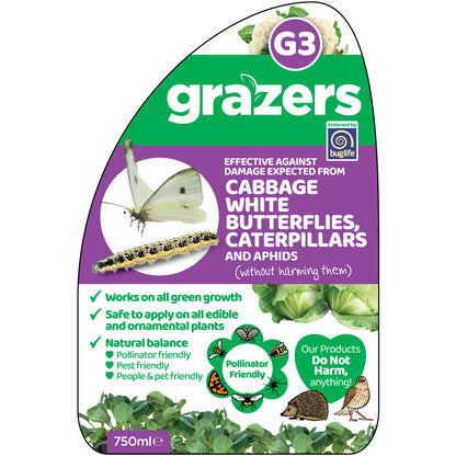 Grazers Cabbage White Butterflies, Caterpillars & Aphid | Ready To Use | 1 x 750ml Spray