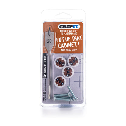 Gripit Brown Cabinet Kit Pack of 4 Heavy Duty Plasterboard Fixings