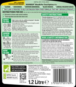 Roundup Weedkiller Total Optima 1.2 Litre