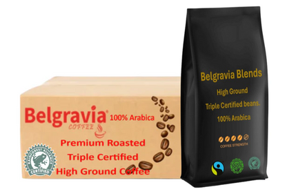 Belgravia High-Ground Blend Fairtrade Organic Coffee Beans 1kg (100% Arabica)