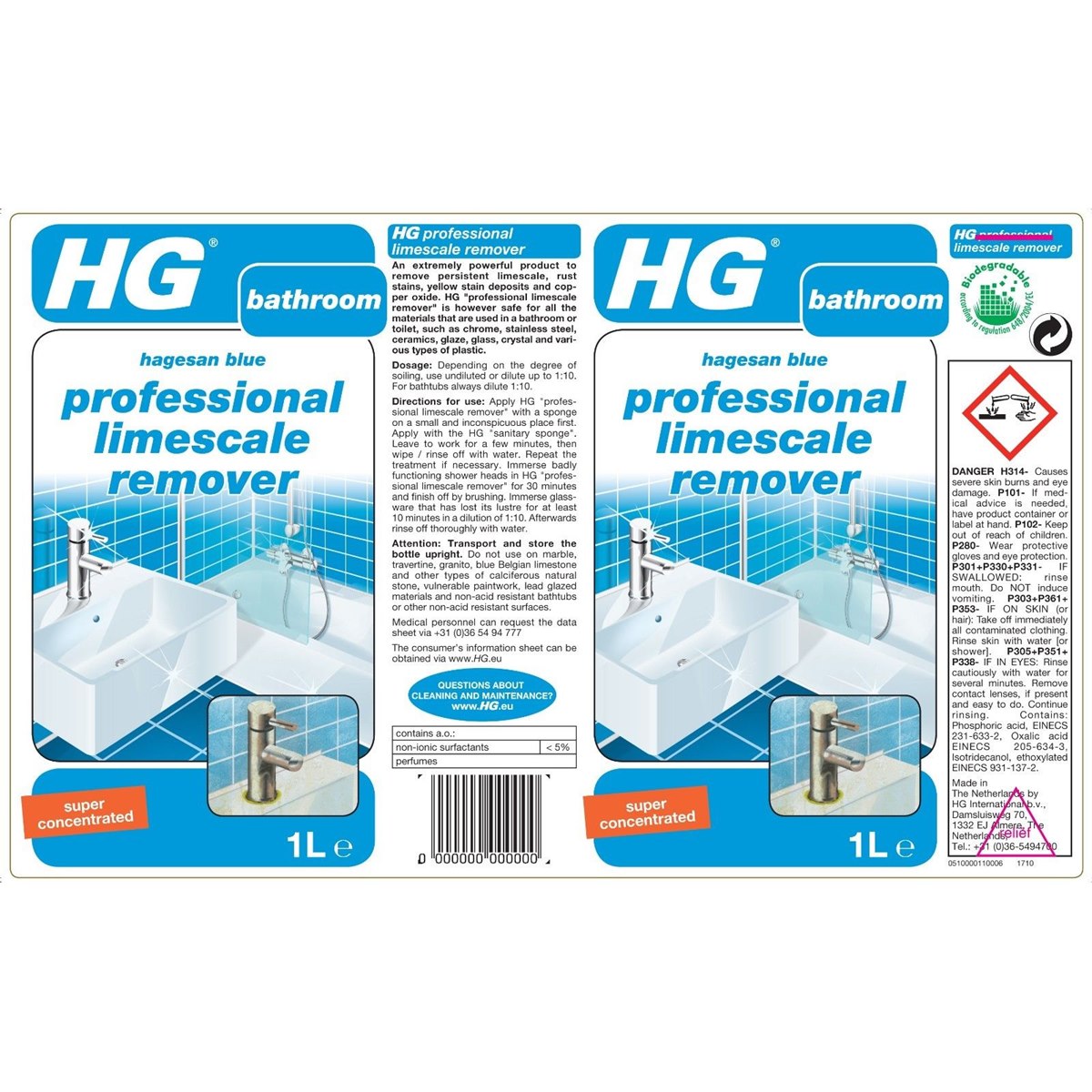 HG Bathroom Professional Limescale Remover 1 Litre