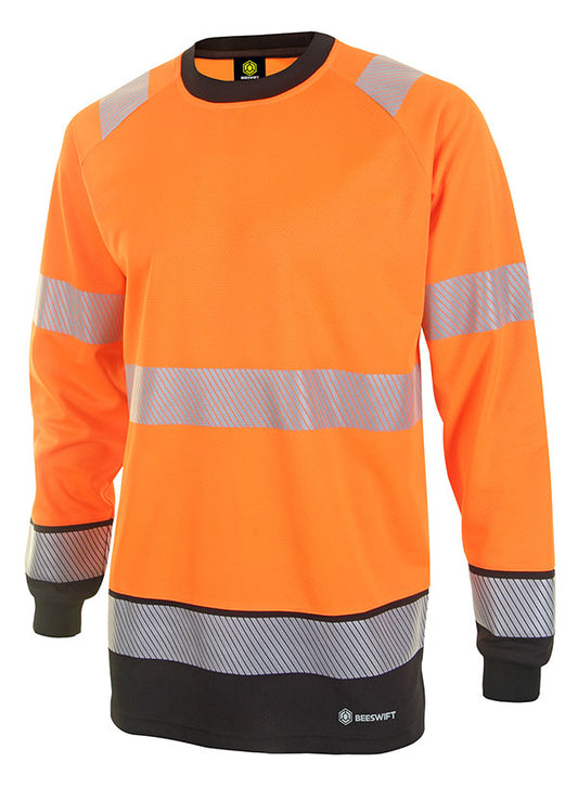 Beeswift Deltic Hi-Vis Two-Tone Long Sleeve T-Shirt - {ALL COLOURS / SIZES}