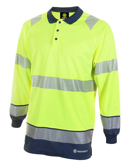 Beeswift Deltic Hi-vis Two Tone Long Sleeve Polo Shirt - {ALL COLOURS / SIZES}