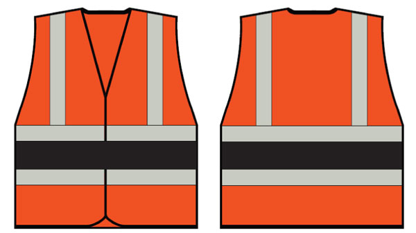 Orange Wceng Vest With Black Band Sml