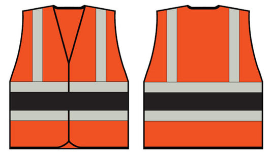 Orange Wceng Vest With Black Band Lge