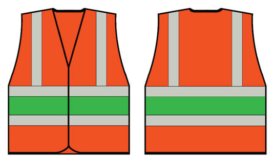 Orange Wceng Vest With Green Band 4XL