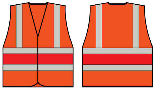 Orange Wceng Vest With Red Band Med