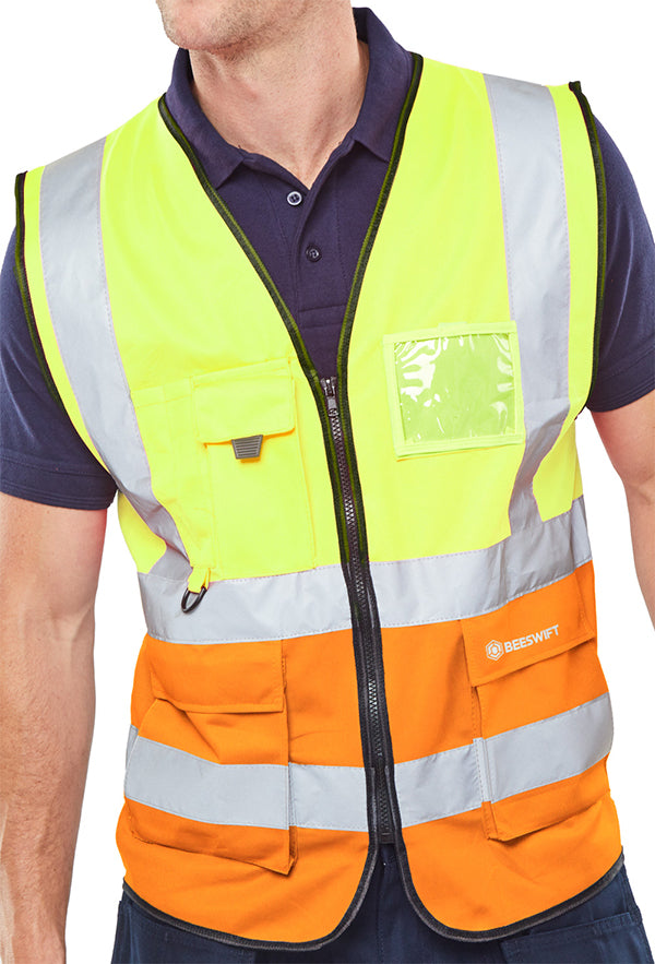 Beeswift Hi-Vis Two Tone Executive ID Vest - {ALL COLOURS / SIZES}