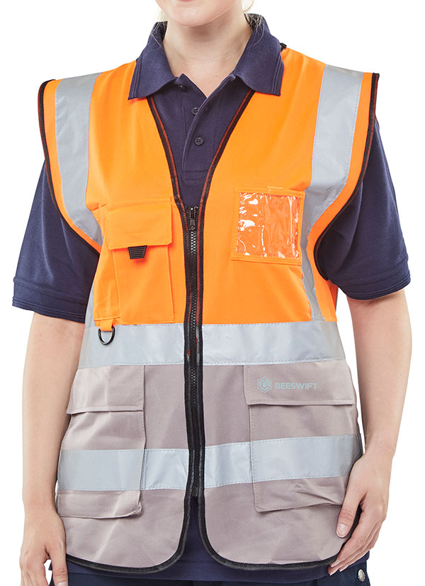 Beeswift Hi-Vis Two Tone Executive ID Vest - {ALL COLOURS / SIZES}