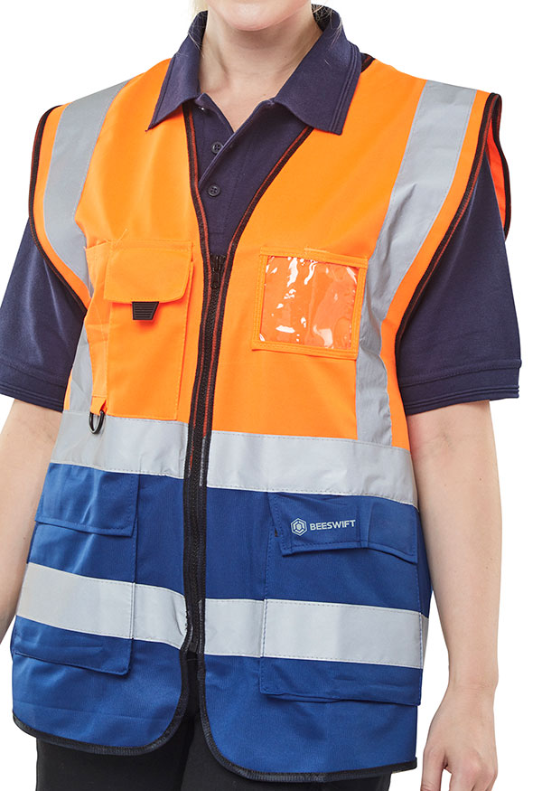 Beeswift Hi-Vis Two Tone Executive ID Vest - {ALL COLOURS / SIZES}