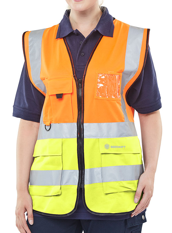 Beeswift Hi-Vis Two Tone Executive ID Vest - {ALL COLOURS / SIZES}