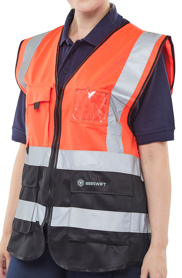 Beeswift Hi-Vis Two Tone Executive ID Vest - {ALL COLOURS / SIZES}