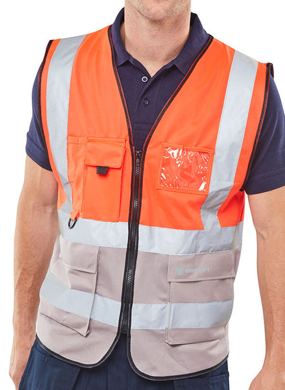 Beeswift Hi-Vis Two Tone Executive ID Vest - {ALL COLOURS / SIZES}