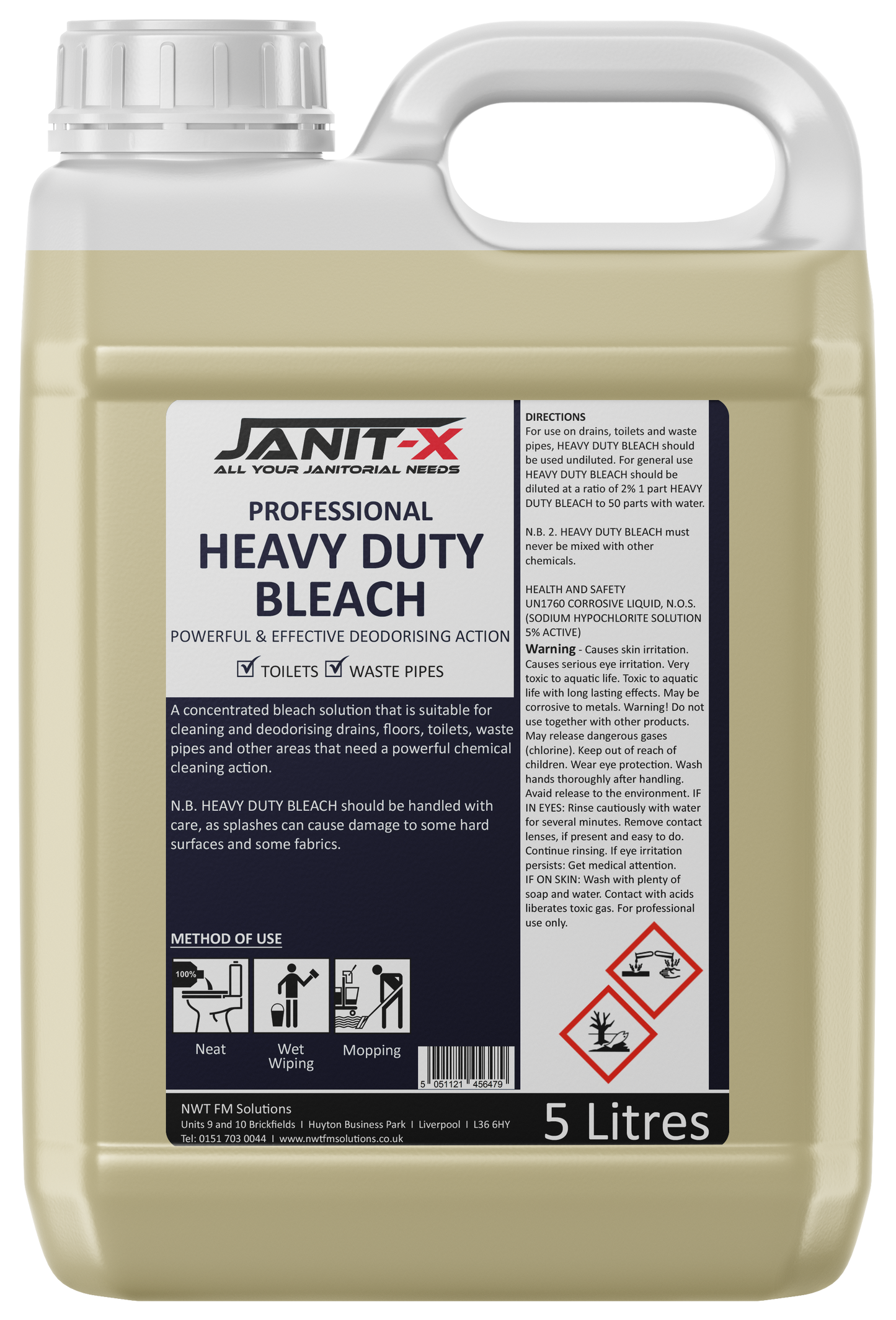 Janit-X Professional Heavy Duty Bleach 5 Litre