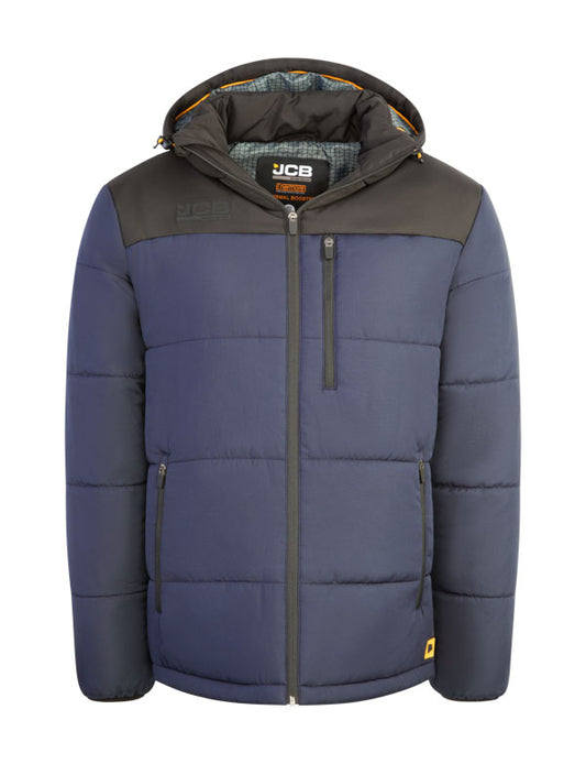 Jcb Unisex Padded Jacket With Hood Navy/Black ALL SIZES