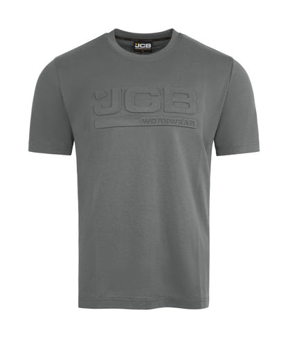 Jcb Unisex 3D Embossed T-Shirt Grey ALL SIZES
