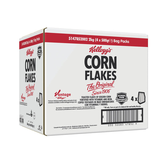 Kellogg's Cornflakes Cereal Bag 500g {Pack of 4}