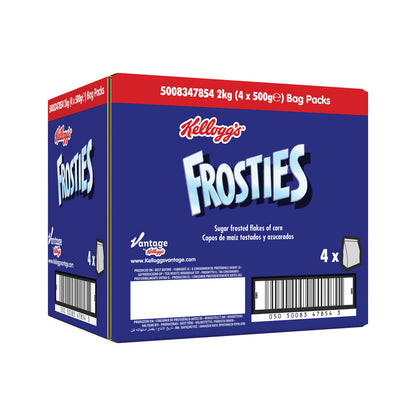 Kellogg's Frosties Breakfast Cereal Bag 500g {Pack of 4}