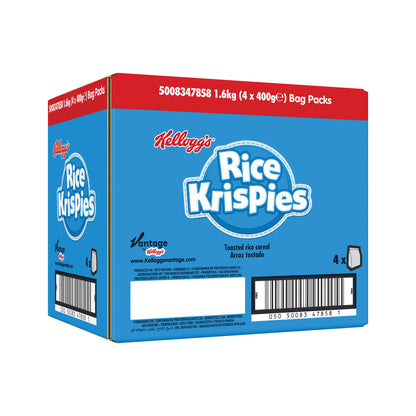 Kellogg's Rice Krispies Breakfast Cereal Bag 500g {Pack of 4}