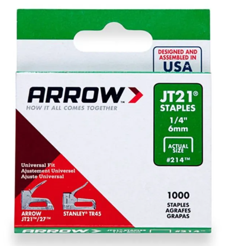 Arrow JT21 Staples 6mm 1/4" | Home Repairs,Crafting,Art Projects & Upholstery.