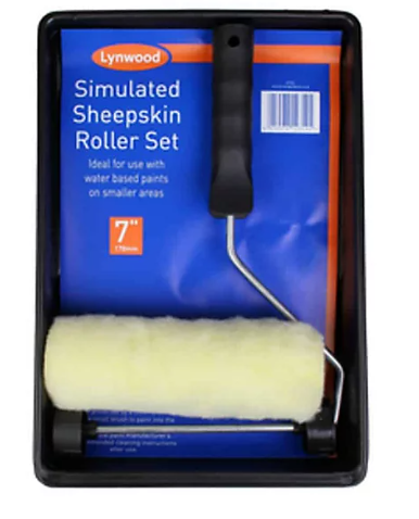 LG Harris Lynwood 7" Simulated Sheepskin Roller Set | Tray, Roller and 7" Sleeve.