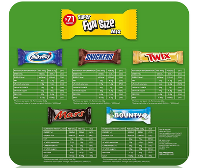 Mars - Super Fun Size Chocolate Mix - 71 Chocolate Bars - 1.425kg