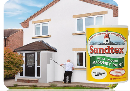 Sandtex Ultra Smooth Masonry Paint 5L Pure Brilliant White